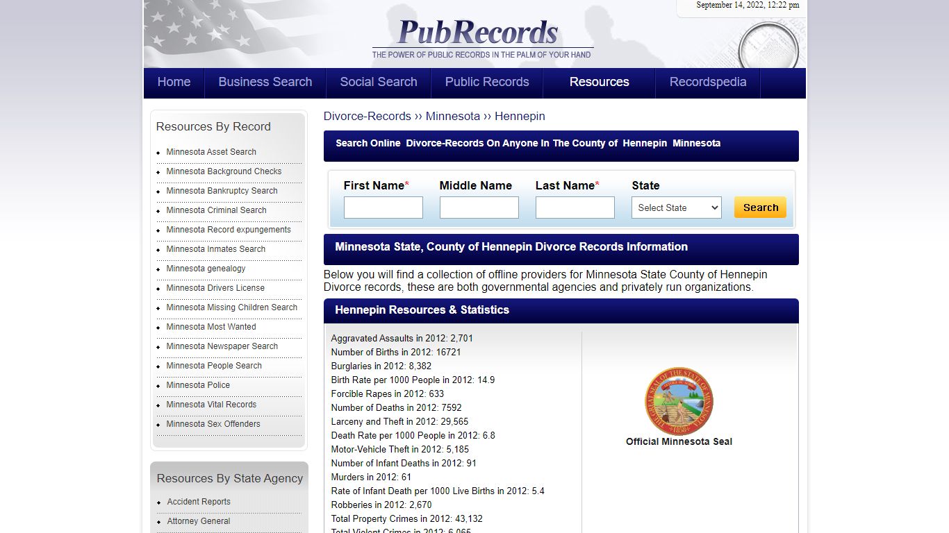 Hennepin County, Minnesota Divorce Records